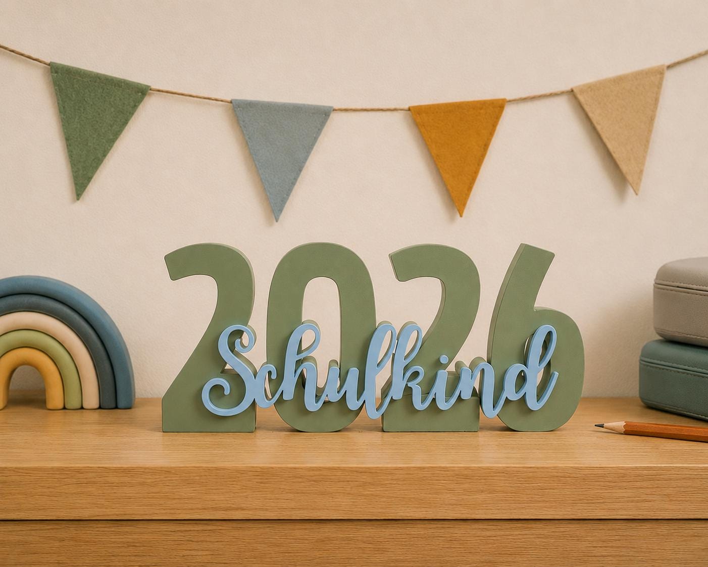 3MF | 3D Druckdatei Schulkind 2026 STL Datei | Deko zur Einschulung für Mädchen & Jungen | Digital Download inkl. Gewerbelizenz