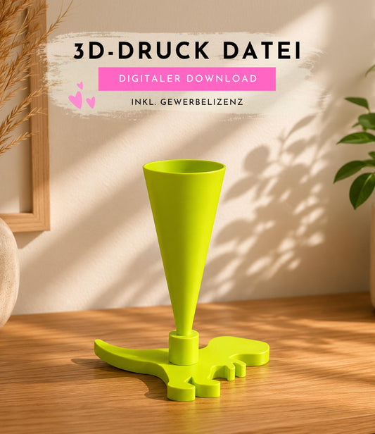 3MF | 3D Druckdatei Schultütenhalter Dinosaurier | STL Datei | Einschulung Deko | inkl. Gewerbelizenz - Schultütenständer Kinder Schulkind