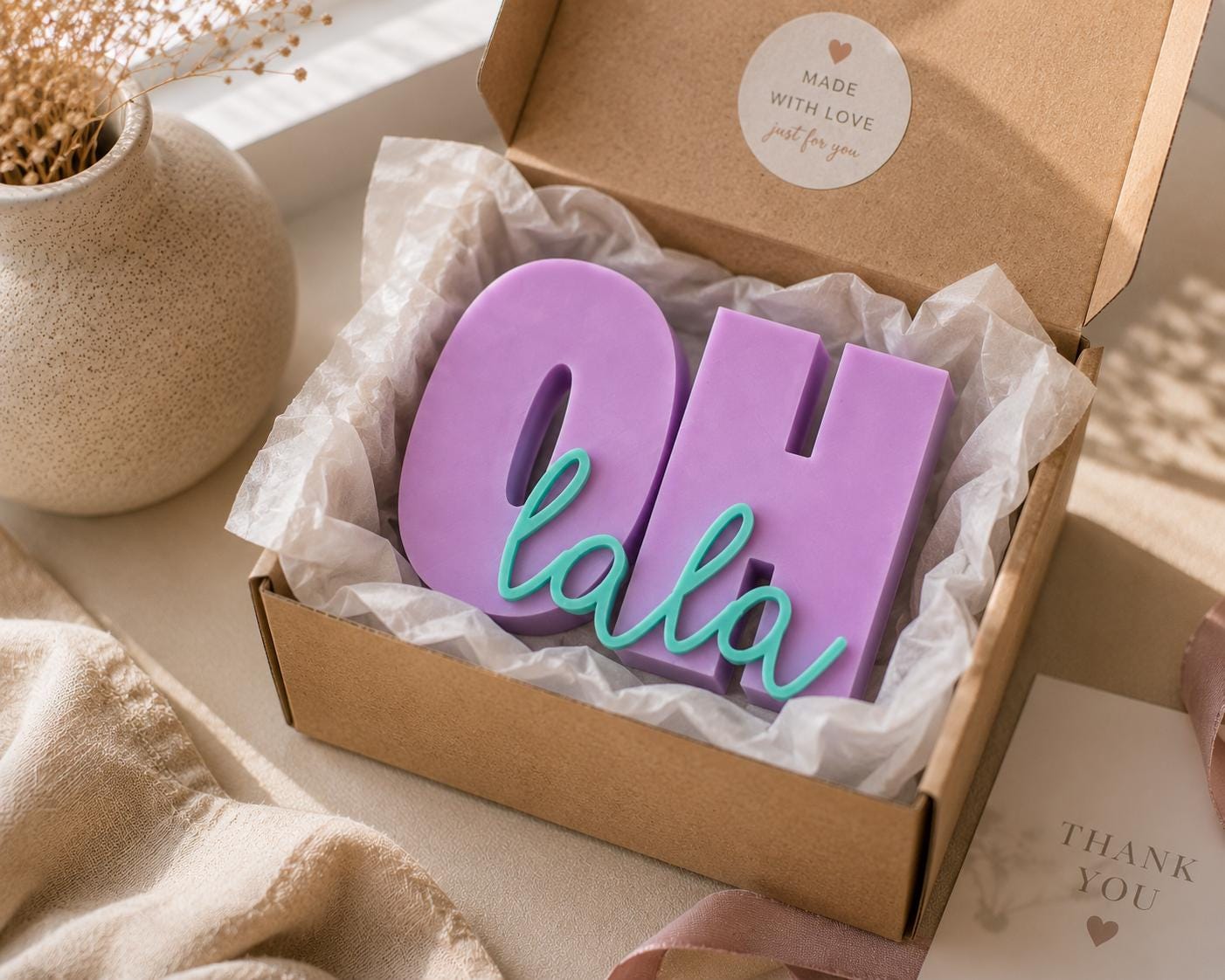 OH LALA - 3D Druckdatei STL zum Selberdrucken | Deko Schriftzug für moderne Einrichtung | inkl. unbegrenzter Gewerbelizenz
