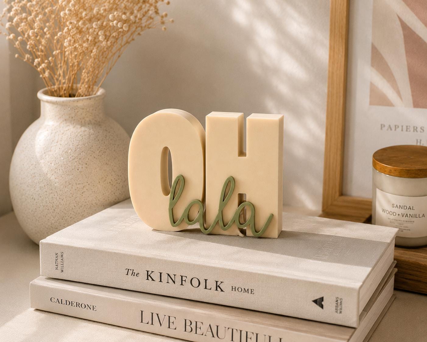 OH LALA - 3D Druckdatei STL zum Selberdrucken | Deko Schriftzug für moderne Einrichtung | inkl. unbegrenzter Gewerbelizenz
