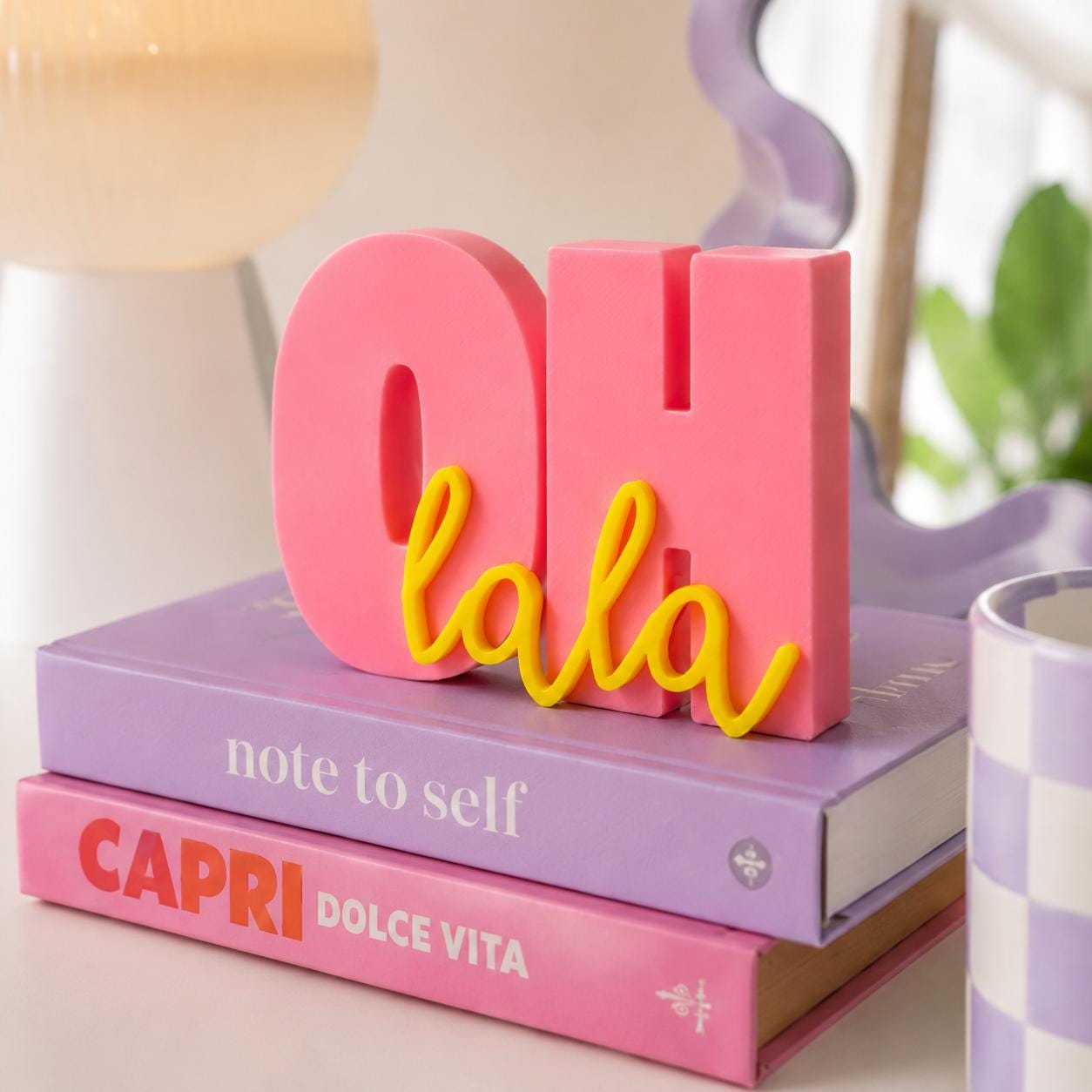 OH LALA - 3D Druckdatei STL zum Selberdrucken | Deko Schriftzug für moderne Einrichtung | inkl. unbegrenzter Gewerbelizenz