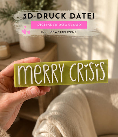 Merry Crisis STL | 3MF Datei Weihnachten | Lustige Weihnachtsdeko für 3D Druck | inkl. unbegrenzter Gewerbelizenz