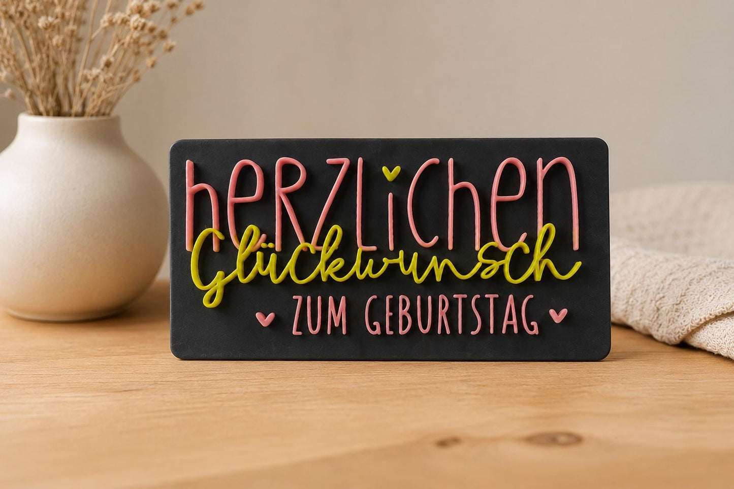 3D Datei Herzlichen Glückwunsch zum Geburtstag STL & 3MF Datei | Geburtstagsgeschenk 3D Druck | inkl. unbegrenzter Gewerbelizenz