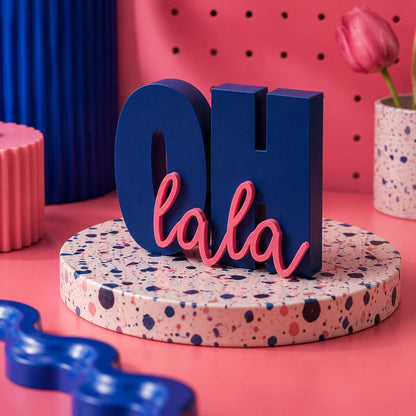OH LALA - 3D Druckdatei STL zum Selberdrucken | Deko Schriftzug für moderne Einrichtung | inkl. unbegrenzter Gewerbelizenz