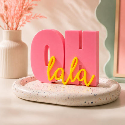 OH LALA - 3D Druckdatei STL zum Selberdrucken | Deko Schriftzug für moderne Einrichtung | inkl. unbegrenzter Gewerbelizenz