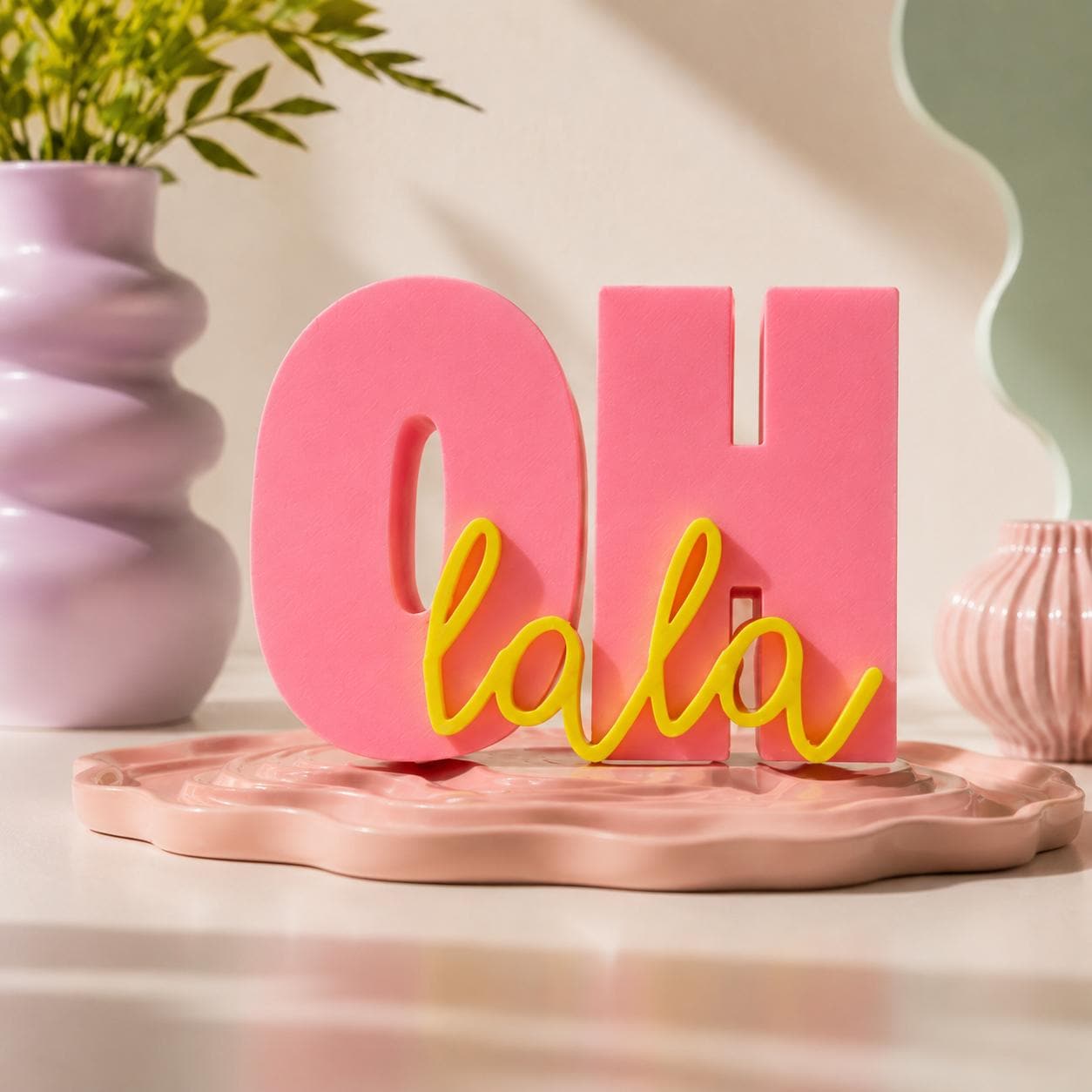 OH LALA - 3D Druckdatei STL zum Selberdrucken | Deko Schriftzug für moderne Einrichtung | inkl. unbegrenzter Gewerbelizenz