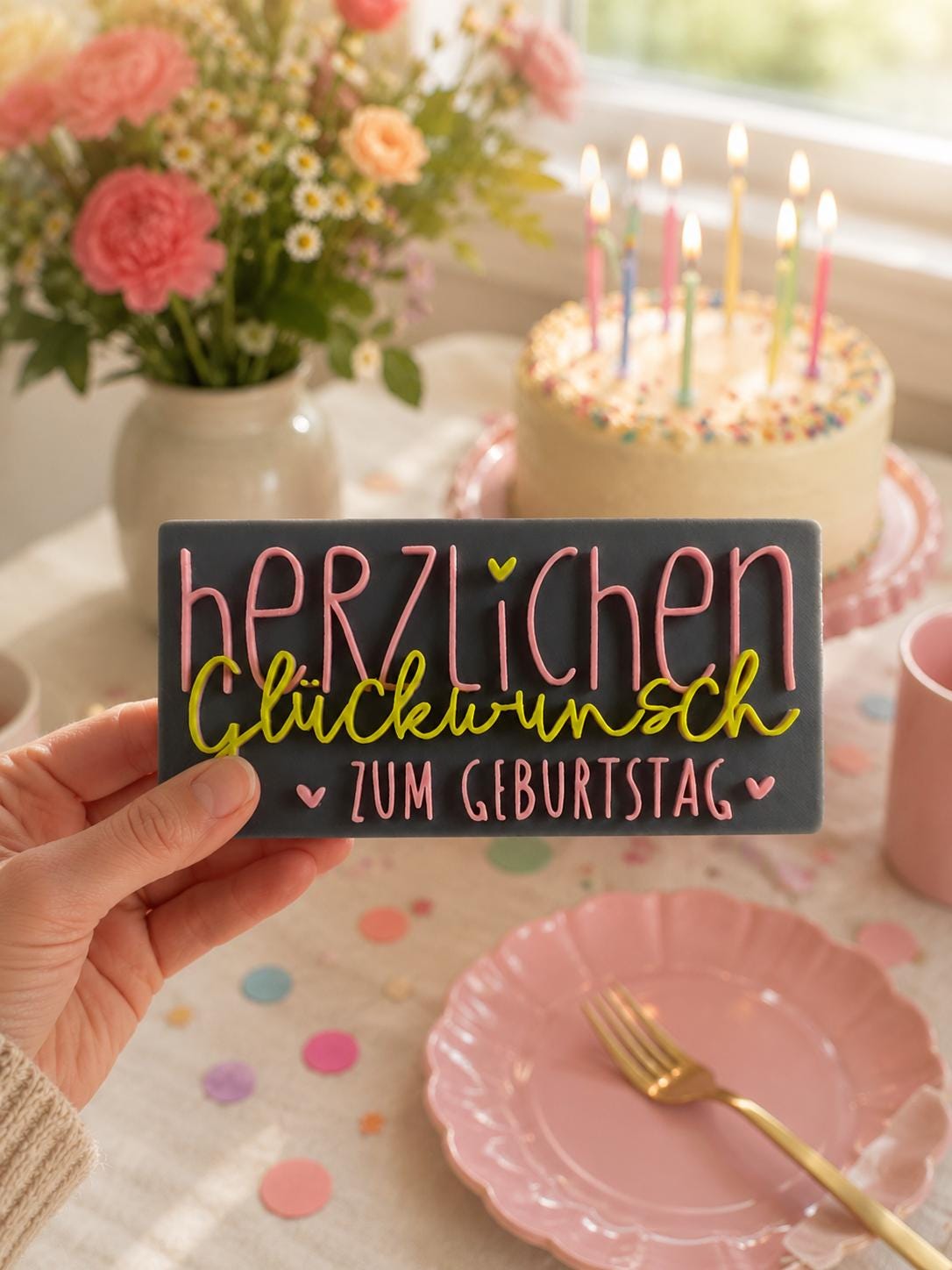 3D Datei Herzlichen Glückwunsch zum Geburtstag STL & 3MF Datei | Geburtstagsgeschenk 3D Druck | inkl. unbegrenzter Gewerbelizenz