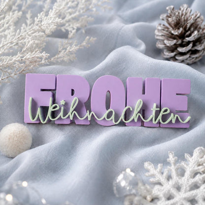 3MF Frohe Weihnachten 3D-Druckdatei STL | Weihnachtsdeko Schriftzug zum Drucken für Weihnachtsmärkte etc. | inkl. unbegrenzter Gewerbelizenz