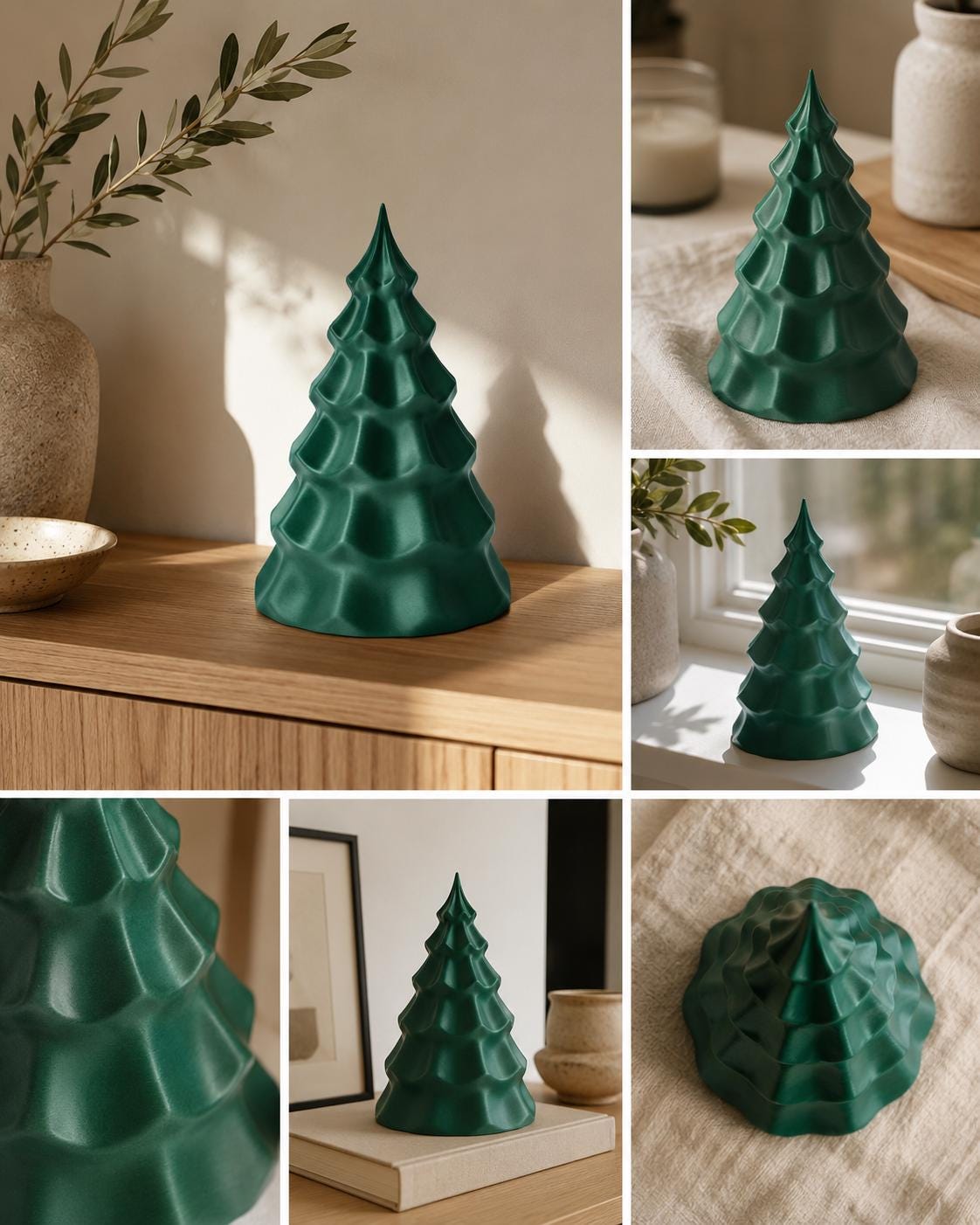 3D Weihnachtsbaum Deko – handgefertigte Tannenbaum-Dekoration groß und klein – festliche, grüne Adventsdeko für Weihnachten als Geschenkidee