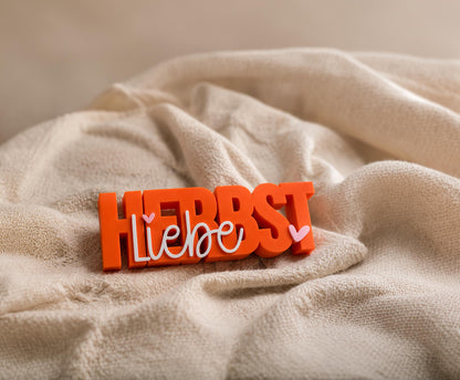 3MF Herbstliebe – Herbst Schriftzug 3D-Druckdatei STL | Herbstdekoration zum Drucken | Digital Download inkl. unbegrenzter Gewerbelizenz