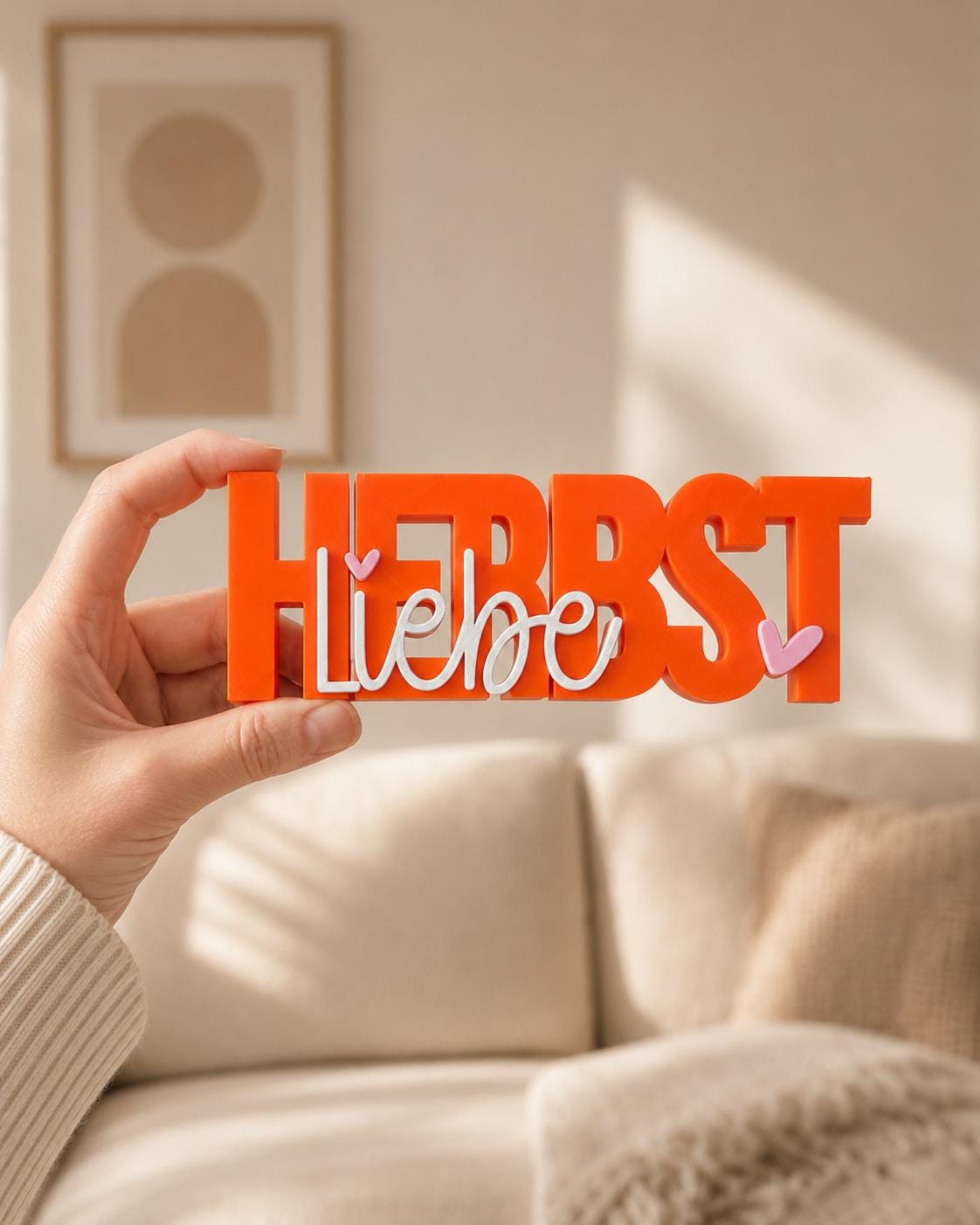 3MF Herbstliebe – Herbst Schriftzug 3D-Druckdatei STL | Herbstdekoration zum Drucken | Digital Download inkl. unbegrenzter Gewerbelizenz