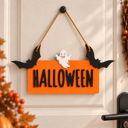 3MF 3D-Druckdatei Halloween Türschild STL | Fledermaus Geist Deko | Türhänger Digital Download inkl. Gewerbelizenz | Gruseldeko | Herbstdeko