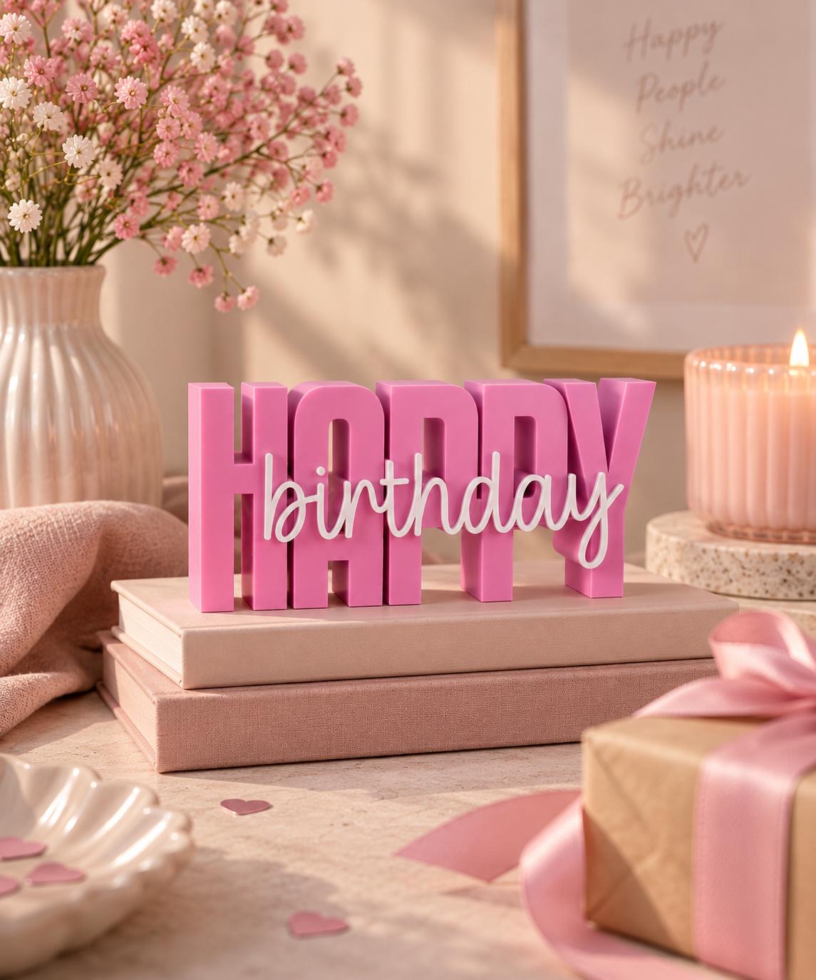 3MF 3D-Druckdatei Happy Birthday STL | Geburtstagsdeko Aufsteller | Party Zubehör Digital Download inkl. unbegrenzter Gewerbelizenz | Feier