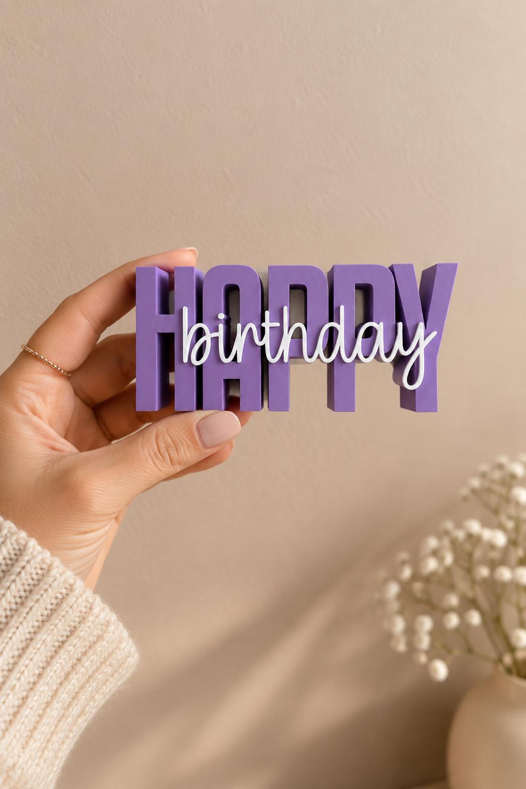 3MF 3D-Druckdatei Happy Birthday STL | Geburtstagsdeko Aufsteller | Party Zubehör Digital Download inkl. unbegrenzter Gewerbelizenz | Feier