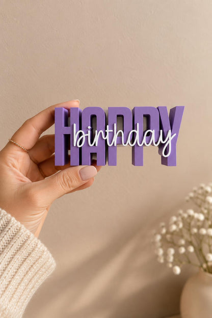 3MF 3D-Druckdatei Happy Birthday STL | Geburtstagsdeko Aufsteller | Party Zubehör Digital Download inkl. unbegrenzter Gewerbelizenz | Feier