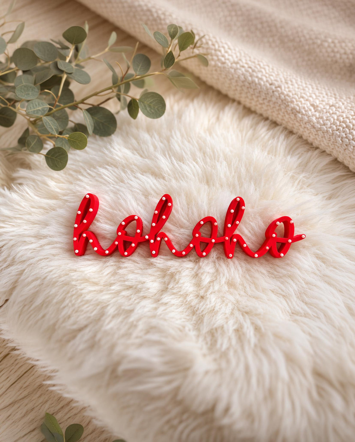 Hohoho 3MF 3D-Druckdatei STL | Weihnachtsdeko Schriftzug gepunktet & glatt | Digital Download inkl. unbegrenzter Gewerbelizenz | Xmas Deko