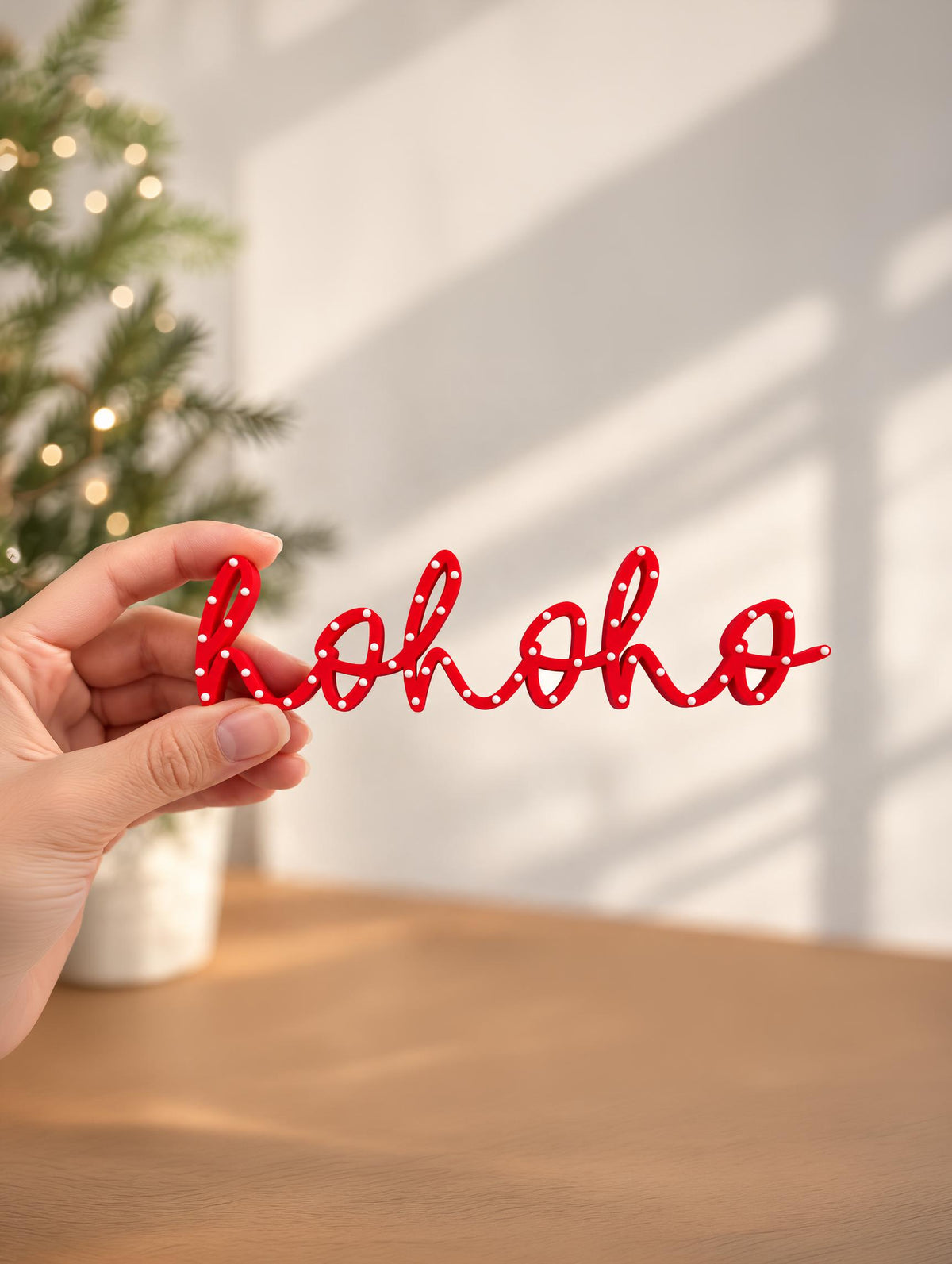 Hohoho 3MF 3D-Druckdatei STL | Weihnachtsdeko Schriftzug gepunktet & glatt | Digital Download inkl. unbegrenzter Gewerbelizenz | Xmas Deko