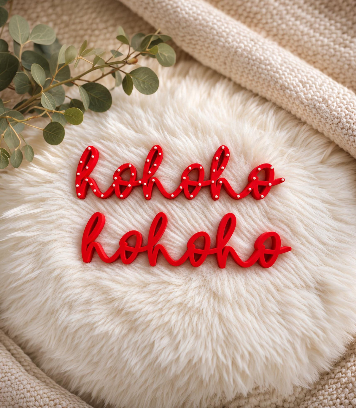 Hohoho 3MF 3D-Druckdatei STL | Weihnachtsdeko Schriftzug gepunktet & glatt | Digital Download inkl. unbegrenzter Gewerbelizenz | Xmas Deko