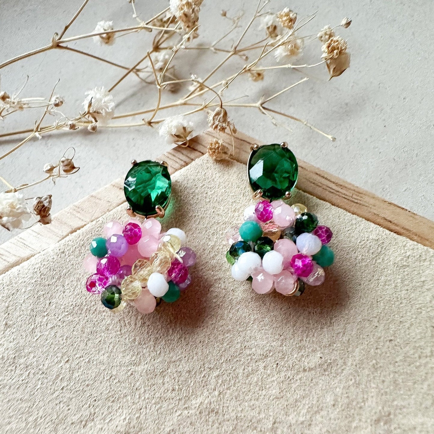 Kleine elegante Glitzer Ohrringe "Florence" - Multicolor Kristallglas - Feenmanufaktur