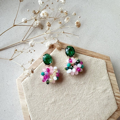 Kleine elegante Glitzer Ohrringe "Florence" - Multicolor Kristallglas - Feenmanufaktur
