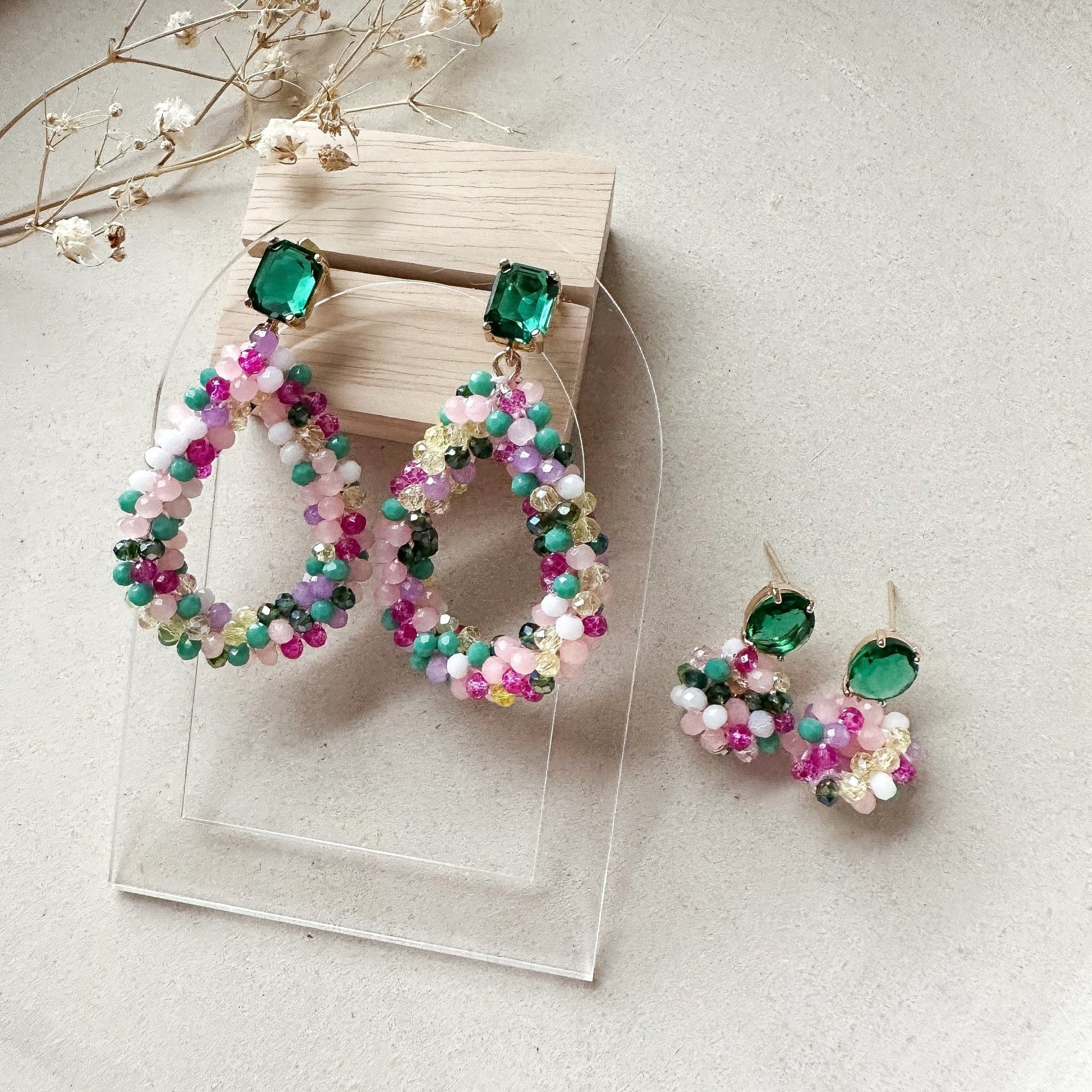 Kleine elegante Glitzer Ohrringe "Florence" - Multicolor Kristallglas - Feenmanufaktur