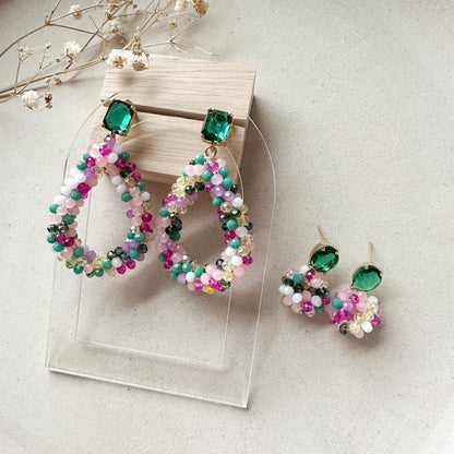 Kleine elegante Glitzer Ohrringe "Florence" - Multicolor Kristallglas - Feenmanufaktur