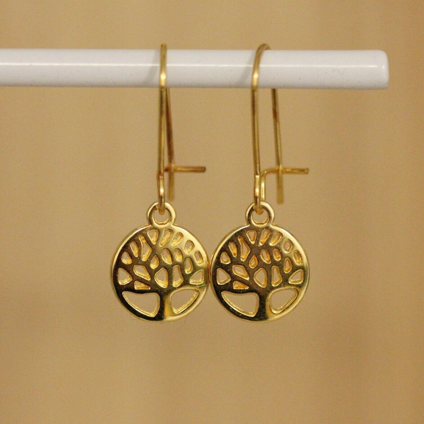 Lebensbaum - Ohrringe in gold *handgefertigte Ohrhänger* boho Lebensbaum edle goldene Ohrringe - perfekt als Weihnachtsgeschenk - Feenmanufaktur