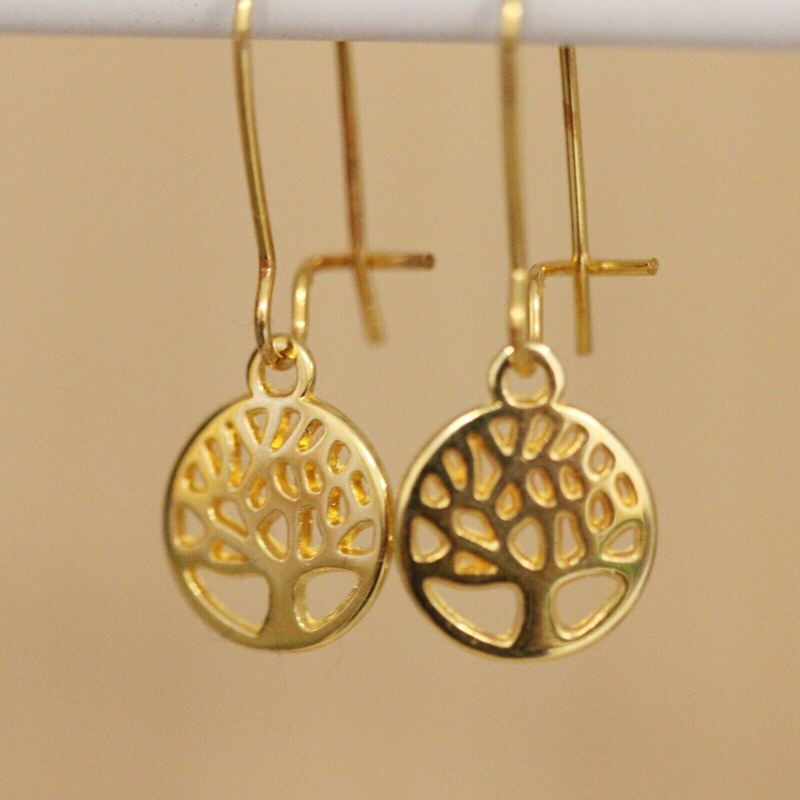 Lebensbaum - Ohrringe in gold *handgefertigte Ohrhänger* boho Lebensbaum edle goldene Ohrringe - perfekt als Weihnachtsgeschenk - Feenmanufaktur