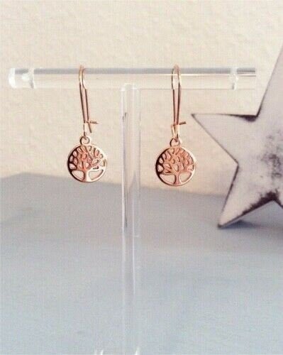 Lebensbaum - Ohrringe in rosegold *handgefertigte Ohrhänger* boho Lebensbaum edle goldene Ohrringe - perfekt als Weihnachtsgeschenk - Feenmanufaktur