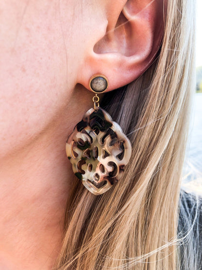 Leoparden Ohrringe aus Resin Harz - Feenmanufaktur