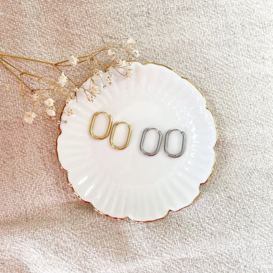 Minimalistische Creolen Ohrringe in gold oder silber - Feenmanufaktur