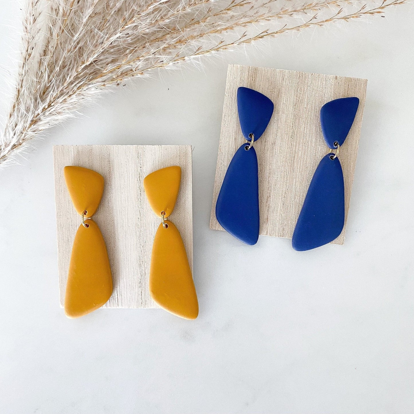 Moderne Polymer Clay Ohrringe gold oder silber - Feenmanufaktur