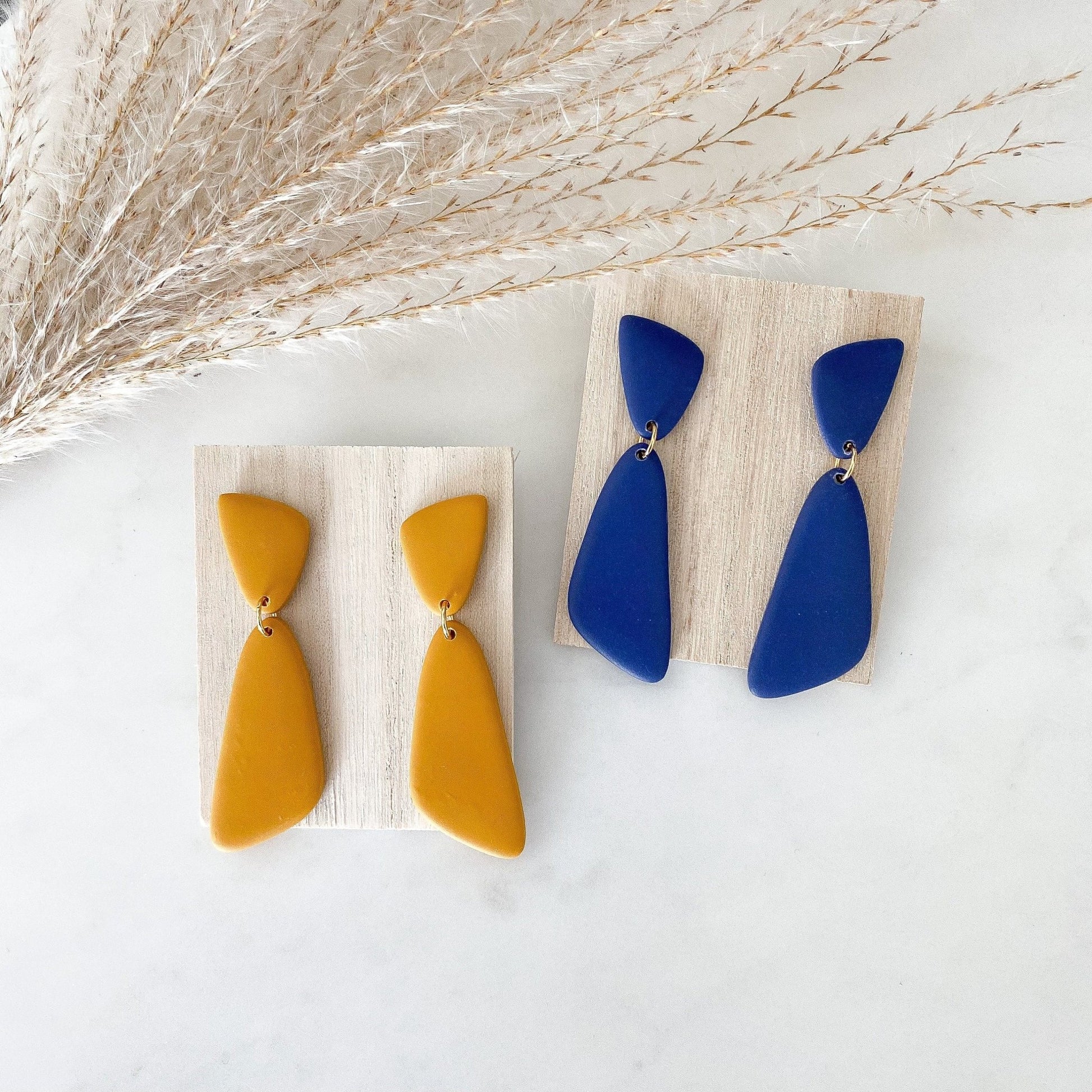 Moderne Polymer Clay Ohrringe gold oder silber - Feenmanufaktur