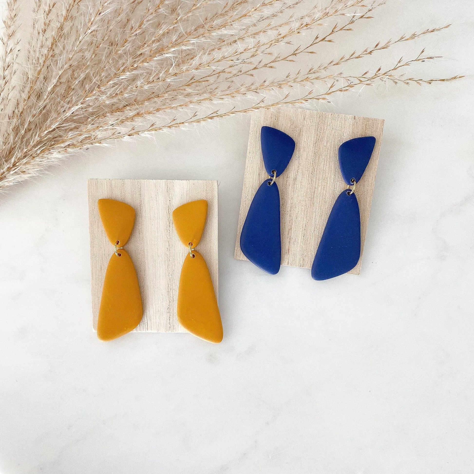 Moderne Polymer Clay Ohrringe gold oder silber - Feenmanufaktur
