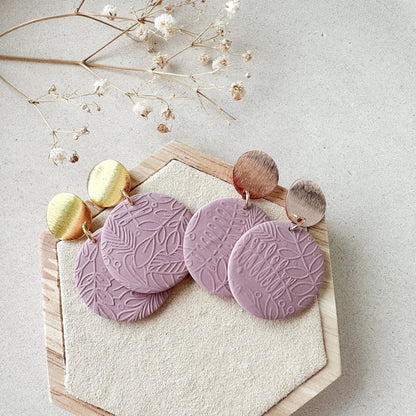 Polymer Clay Ohrringe "Becca" altrosa/flieder in gold, silber & roségold - Feenmanufaktur