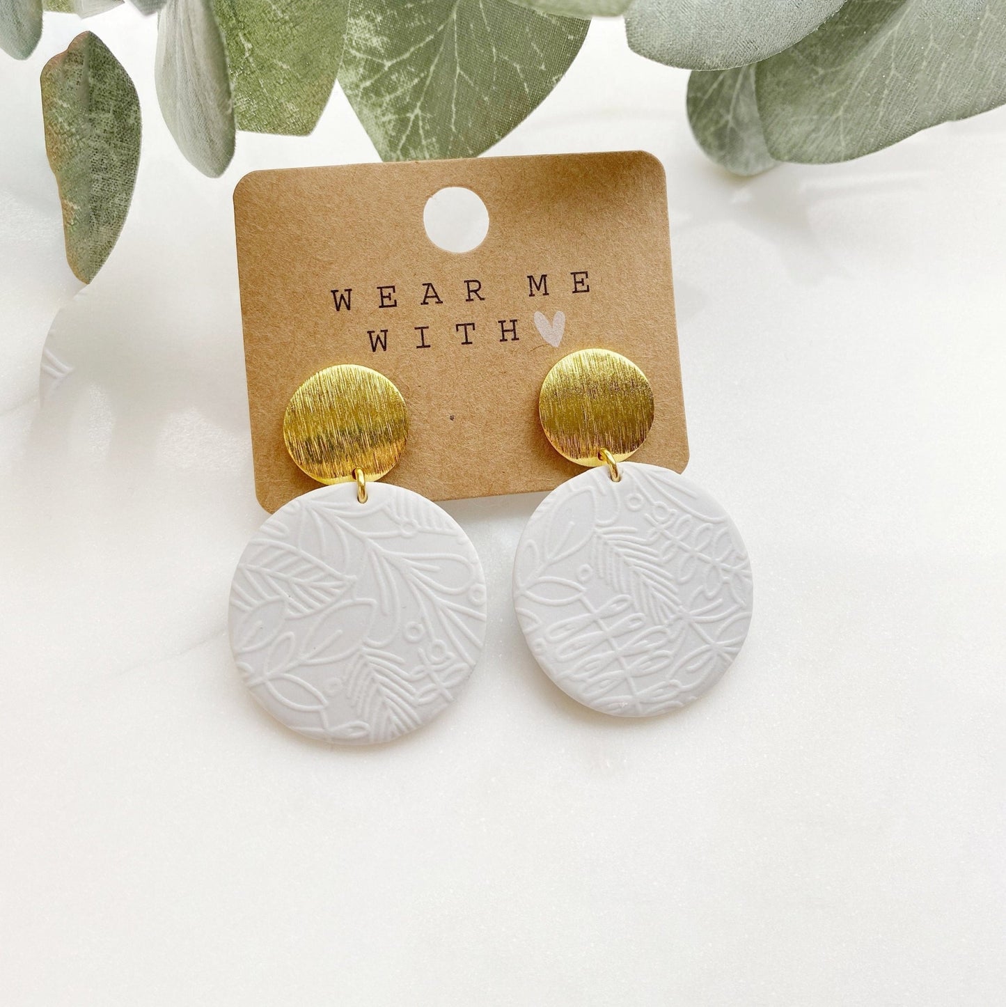 Polymer Clay Ohrringe "Becca" grau - Feenmanufaktur