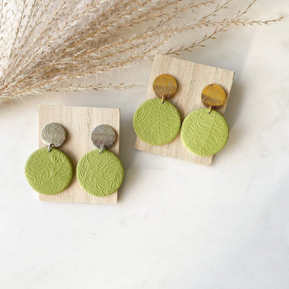 Polymer Clay Ohrringe "Becca" grün - Stecker in gold, silber & roségold - Feenmanufaktur