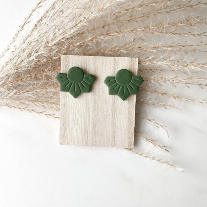 Polymer Clay Ohrstecker "Flora" grün - Feenmanufaktur