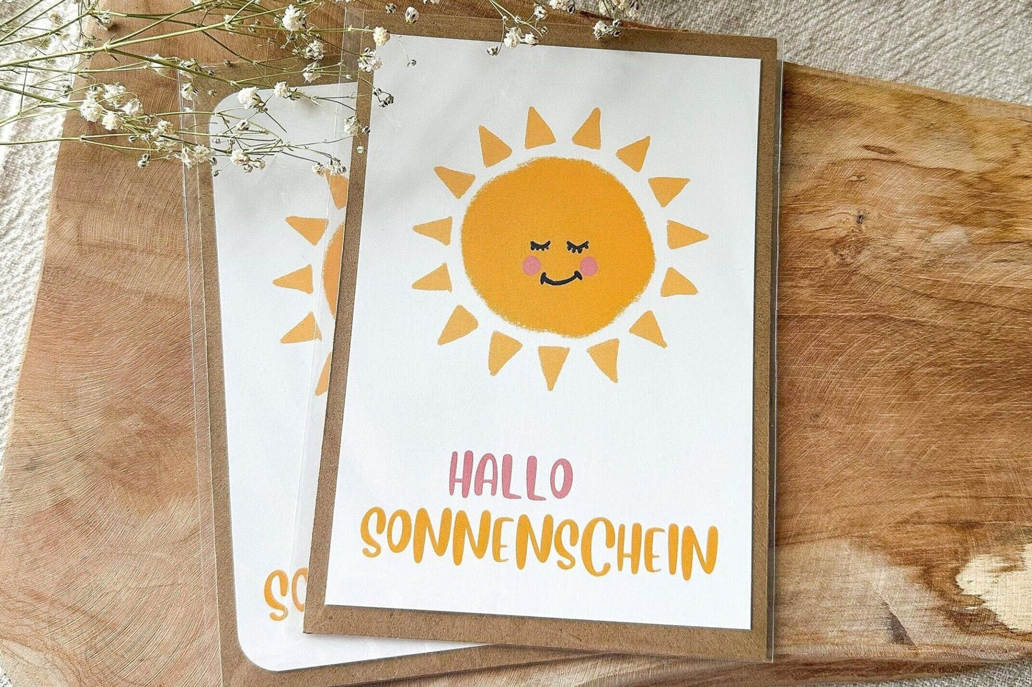 Postkarte "Hallo Sonnenschein" inkl. Umschlag (A6) - Feenmanufaktur