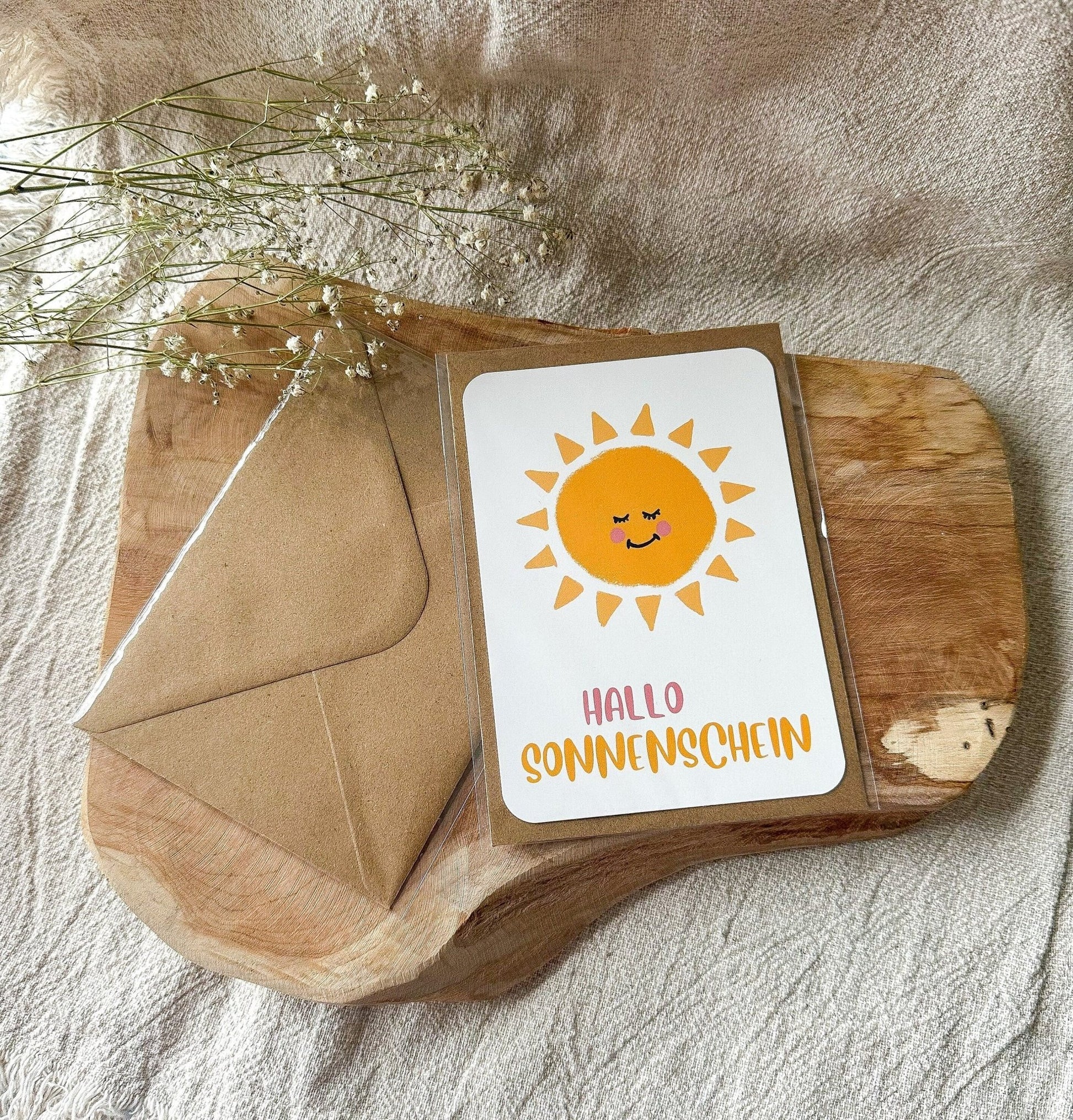 Postkarte "Hallo Sonnenschein" inkl. Umschlag (A6) - Feenmanufaktur