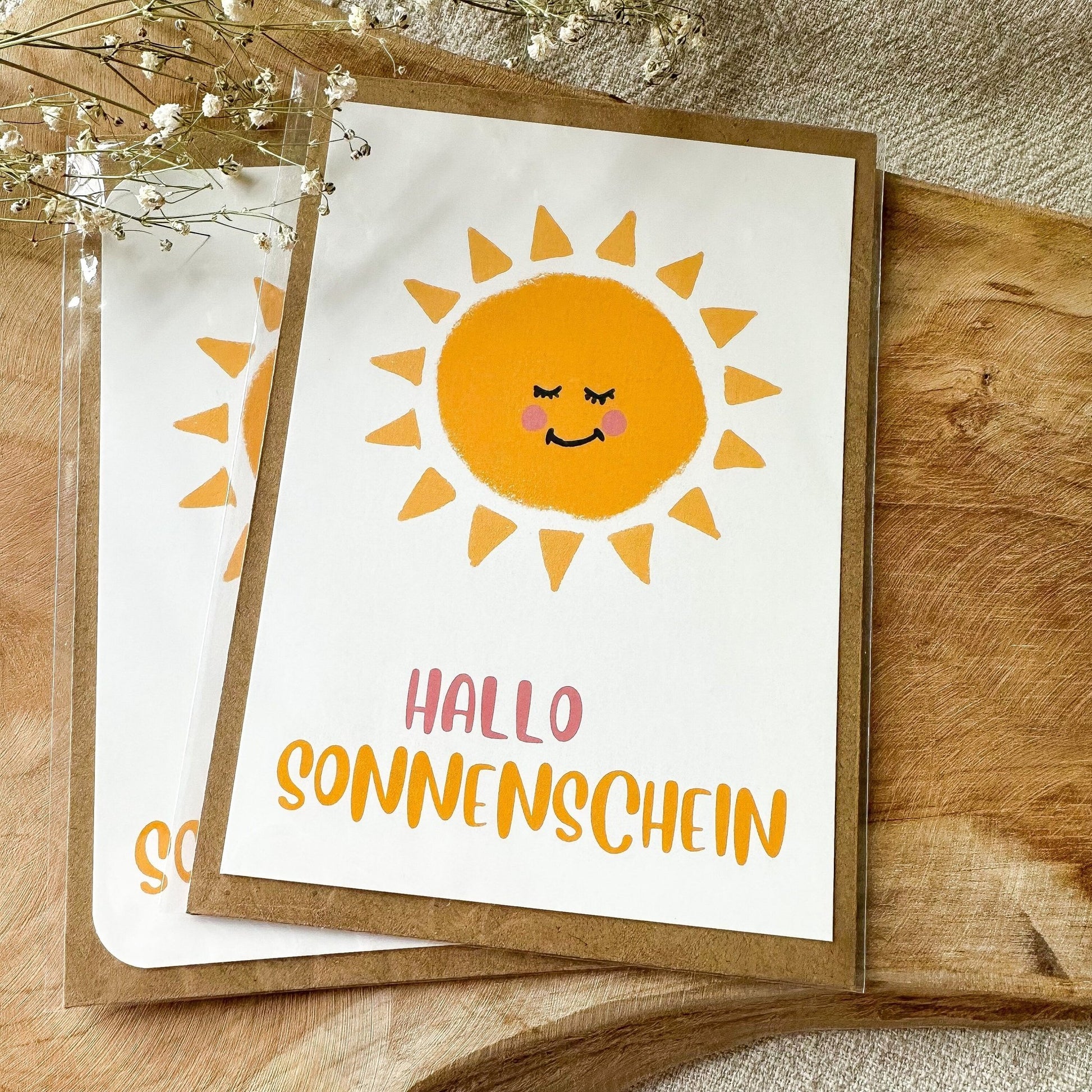 Postkarte "Hallo Sonnenschein" inkl. Umschlag (A6) - Feenmanufaktur