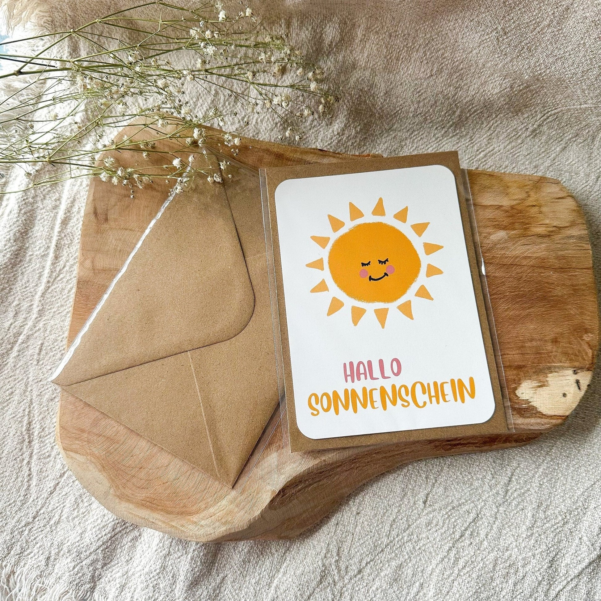 Postkarte "Hallo Sonnenschein" inkl. Umschlag (A6) - Feenmanufaktur