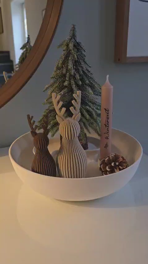 Rentier Yuki – Handgefertigte 3D-Deko im Japandi-Stil