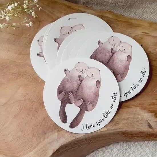 Sticker "I love you like no otter" Aufkleber rund 9,5 cm