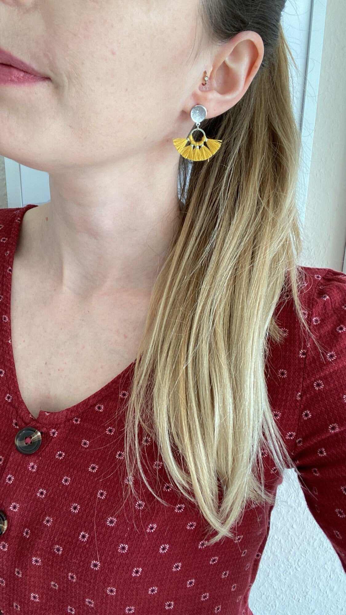 Quasten boho Ohrringe silber - Feenmanufaktur