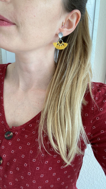 Quasten boho Ohrringe silber - Feenmanufaktur