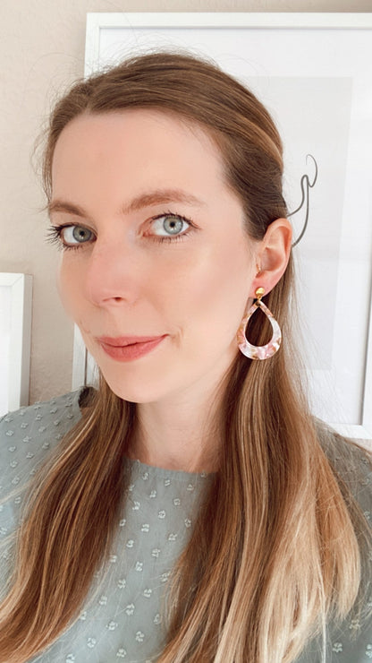 Resin Ohrringe "Anna" rot oder grün - Stecker gold, silber & rosegold - Feenmanufaktur