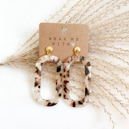 Resin Ohrringe "Charlene" gold beige - Feenmanufaktur