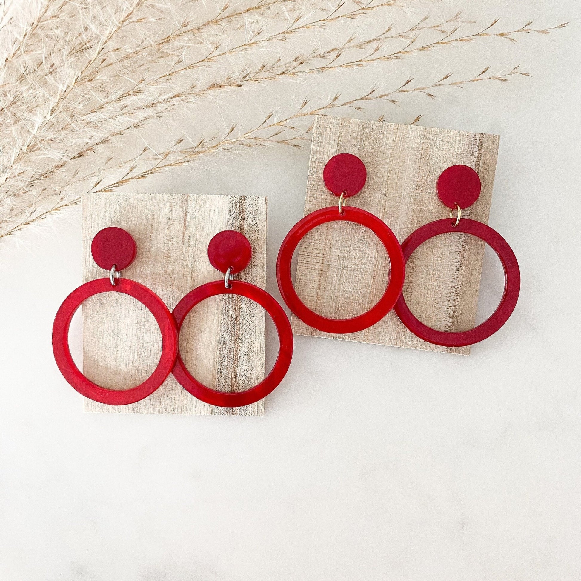 Resin Ohrringe "Cherry" in rot - Feenmanufaktur