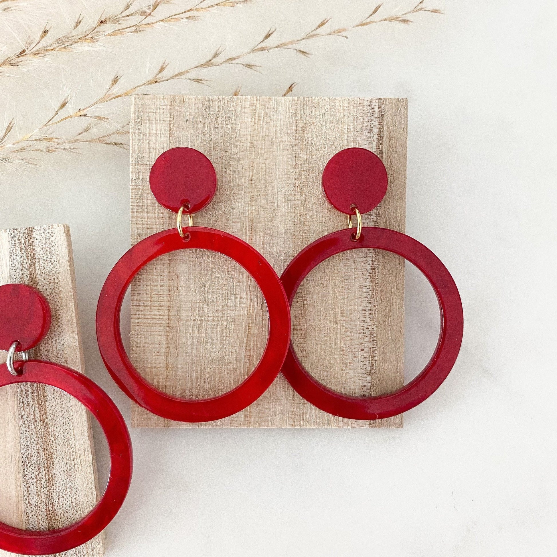 Resin Ohrringe "Cherry" in rot - Feenmanufaktur